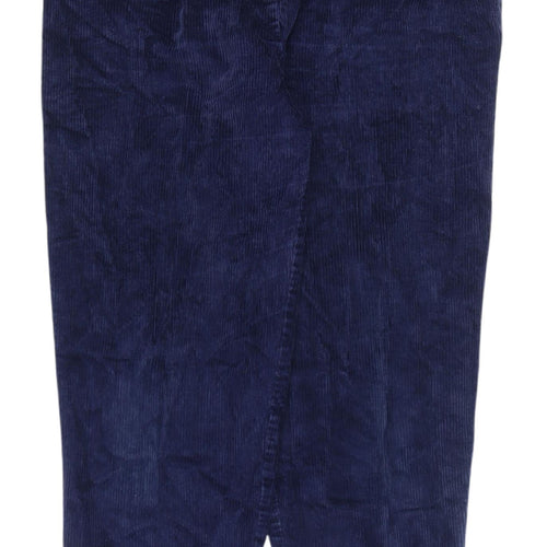 St Michael Women’s Blue Corduroy Cropped Trousers Size 12