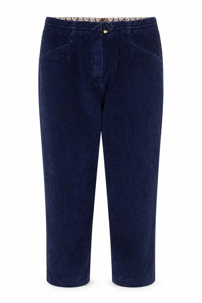 St Michael Women’s Blue Corduroy Cropped Trousers Size 12