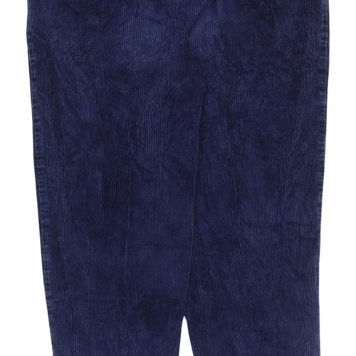 St Michael Women’s Blue Corduroy Cropped Trousers Size 12