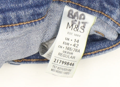 Marks and Spencer Women's Blue Straight Jeans Size 14 Regular