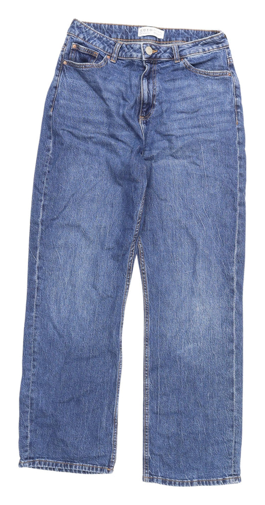 Primark Women's Blue Wide-Leg Jeans, Size 12