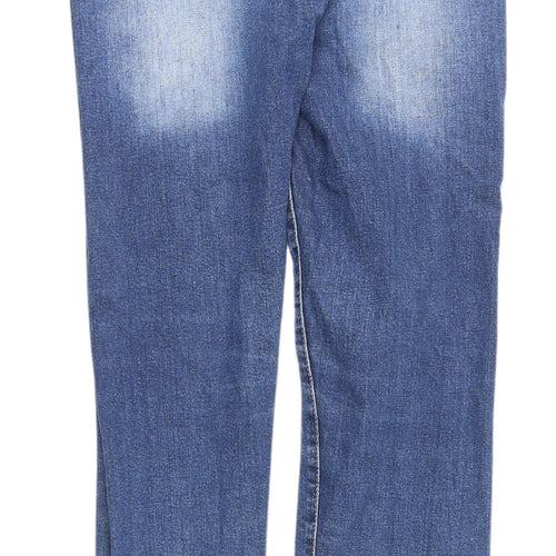 2TALL Unisex Blue Straight Jeans, Size 30, Tall
