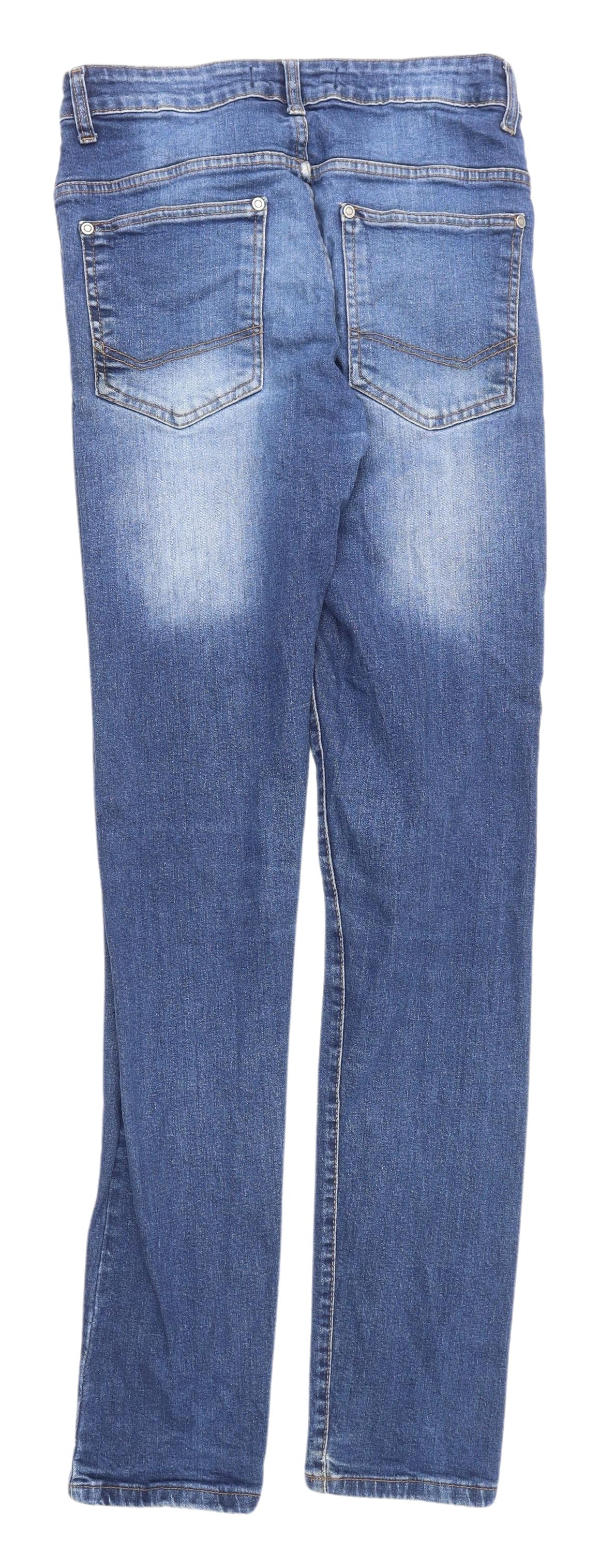 2TALL Unisex Blue Straight Jeans, Size 30, Tall