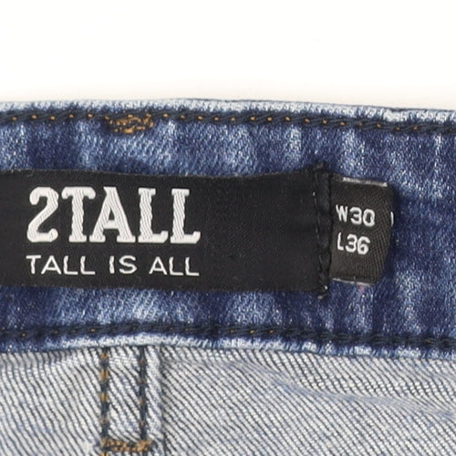 2TALL Unisex Blue Straight Jeans, Size 30, Tall