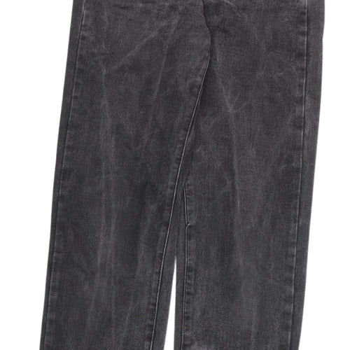 Momokrom Women's Black Straight Jeans, Size 8