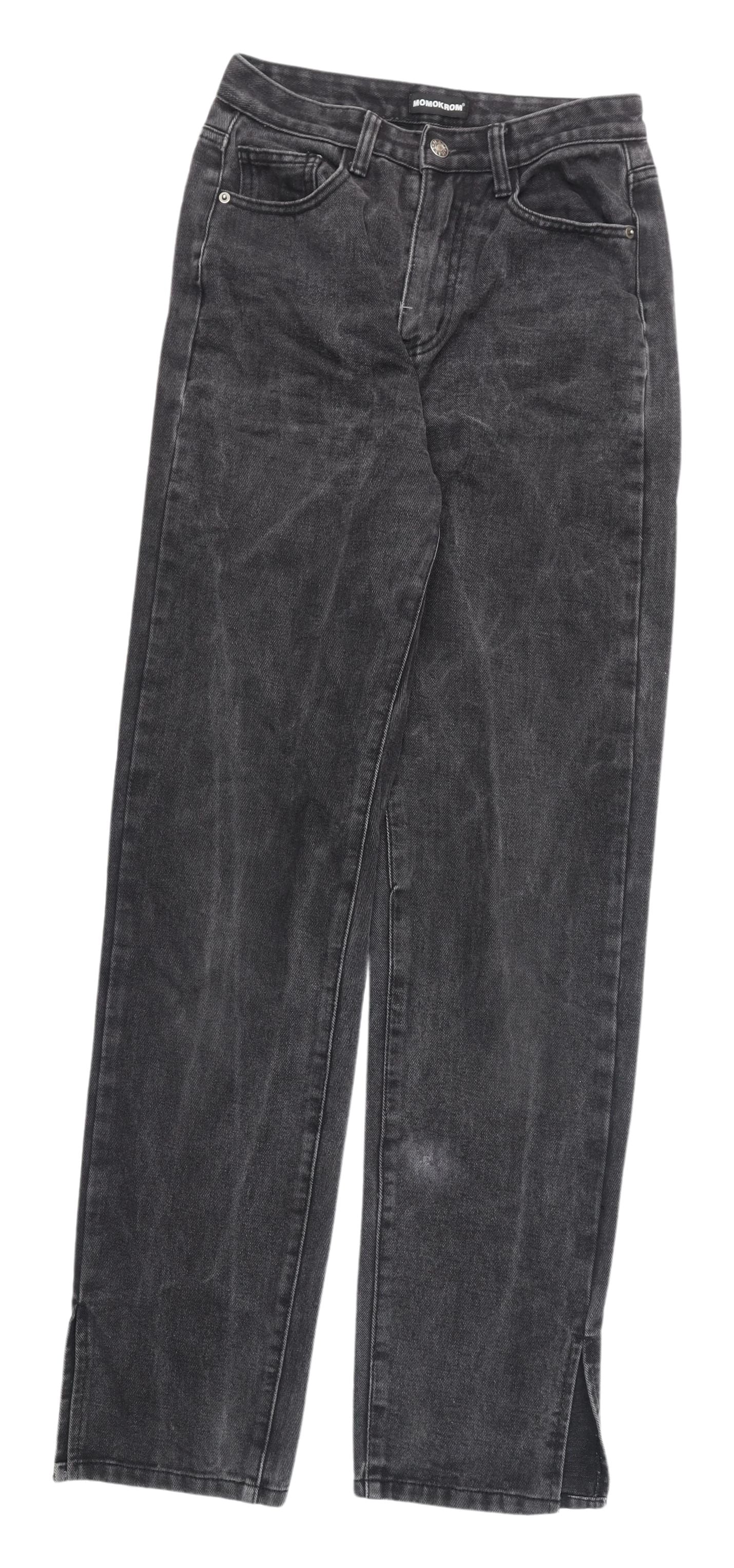 Momokrom Women's Black Straight Jeans, Size 8