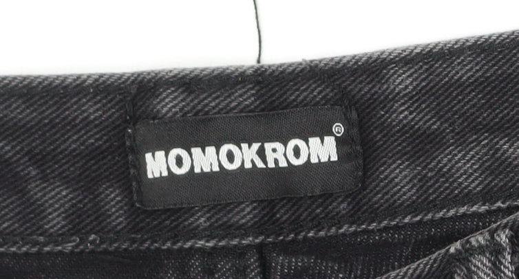 Momokrom Women's Black Straight Jeans, Size 8