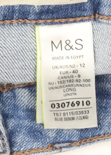 Marks and Spencer Blue Mom Jeans for Women - Size 12