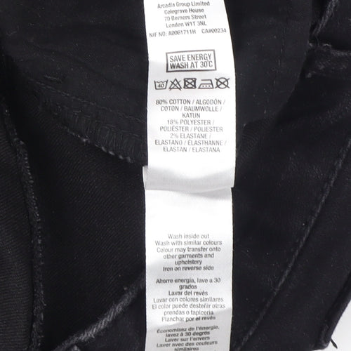 Dorothy Perkins Black Slim Straight Jeans Women's 14S