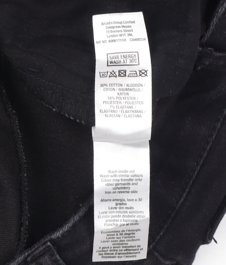 Dorothy Perkins Black Slim Straight Jeans Women's 14S