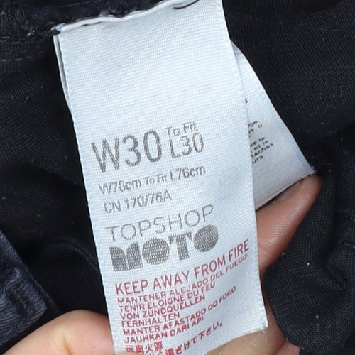 Topshop Women's Black Straight Jeans Size 30 Slim Fit