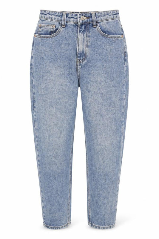 Front view of PRETTYLITTLETHING Women's Blue Mom Jeans, size 6