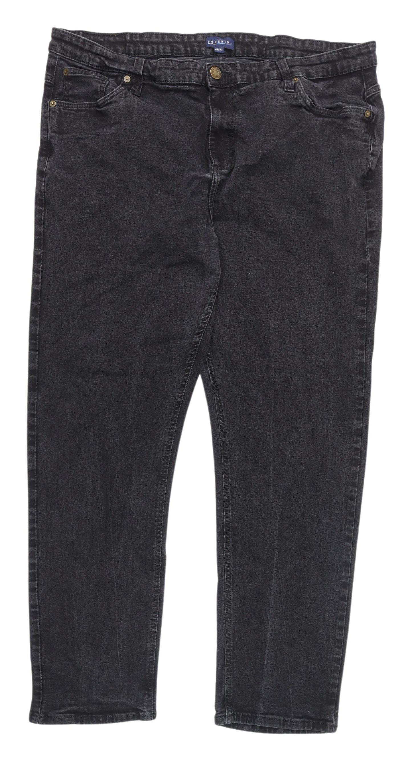 Badrhino Men's Black Straight Jeans Size 46/32