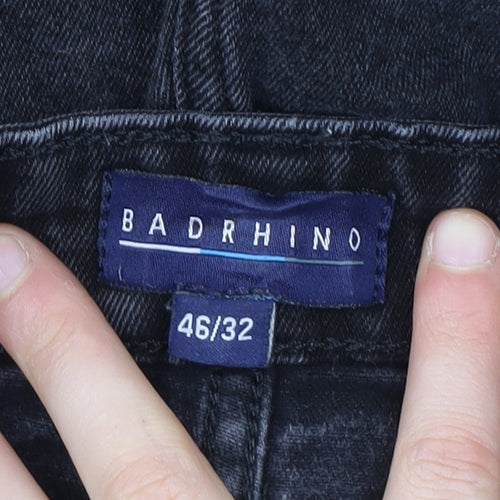 Badrhino Men's Black Straight Jeans Size 46/32