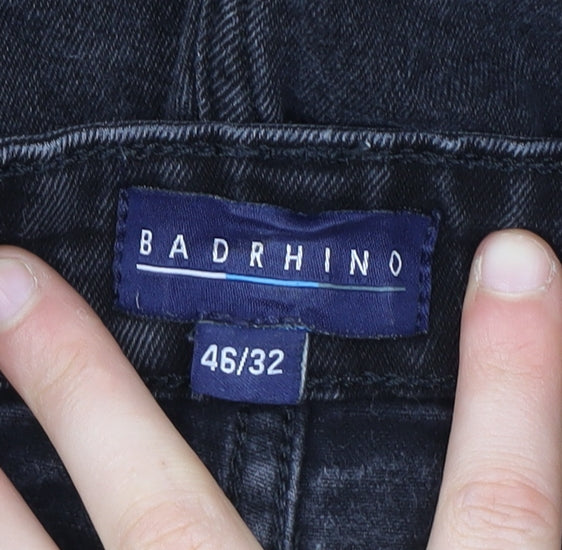 Badrhino Men's Black Straight Jeans Size 46/32