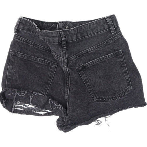 Topshop Women’s Black High-Rise Cut-Off Shorts