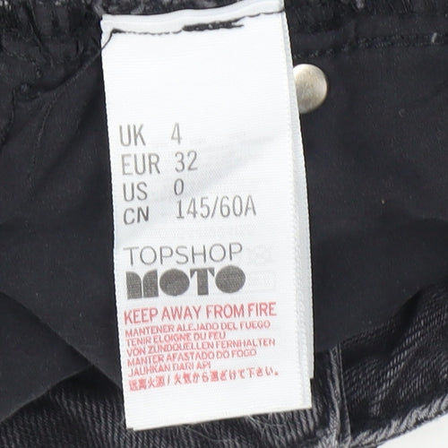 Topshop Women’s Black High-Rise Cut-Off Shorts