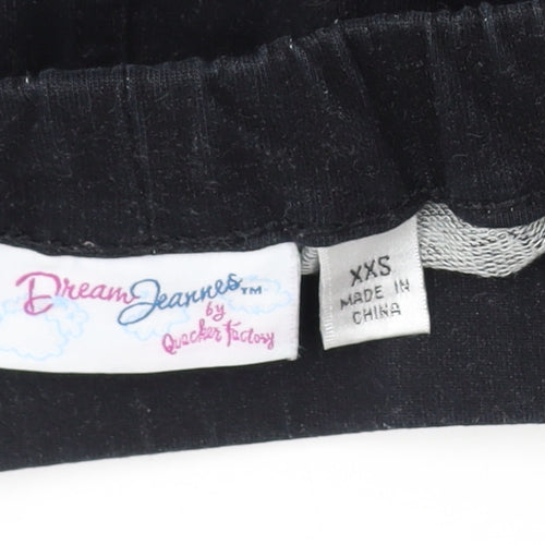 Quacker Factory Women's Black Cropped Floral Leggings, Size 2XS