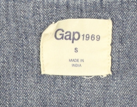 Gap Women's Blue Cotton Denim Button-Up Shirt S