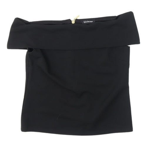 Kaleidoscope Black Off-Shoulder Blouse, Size 10