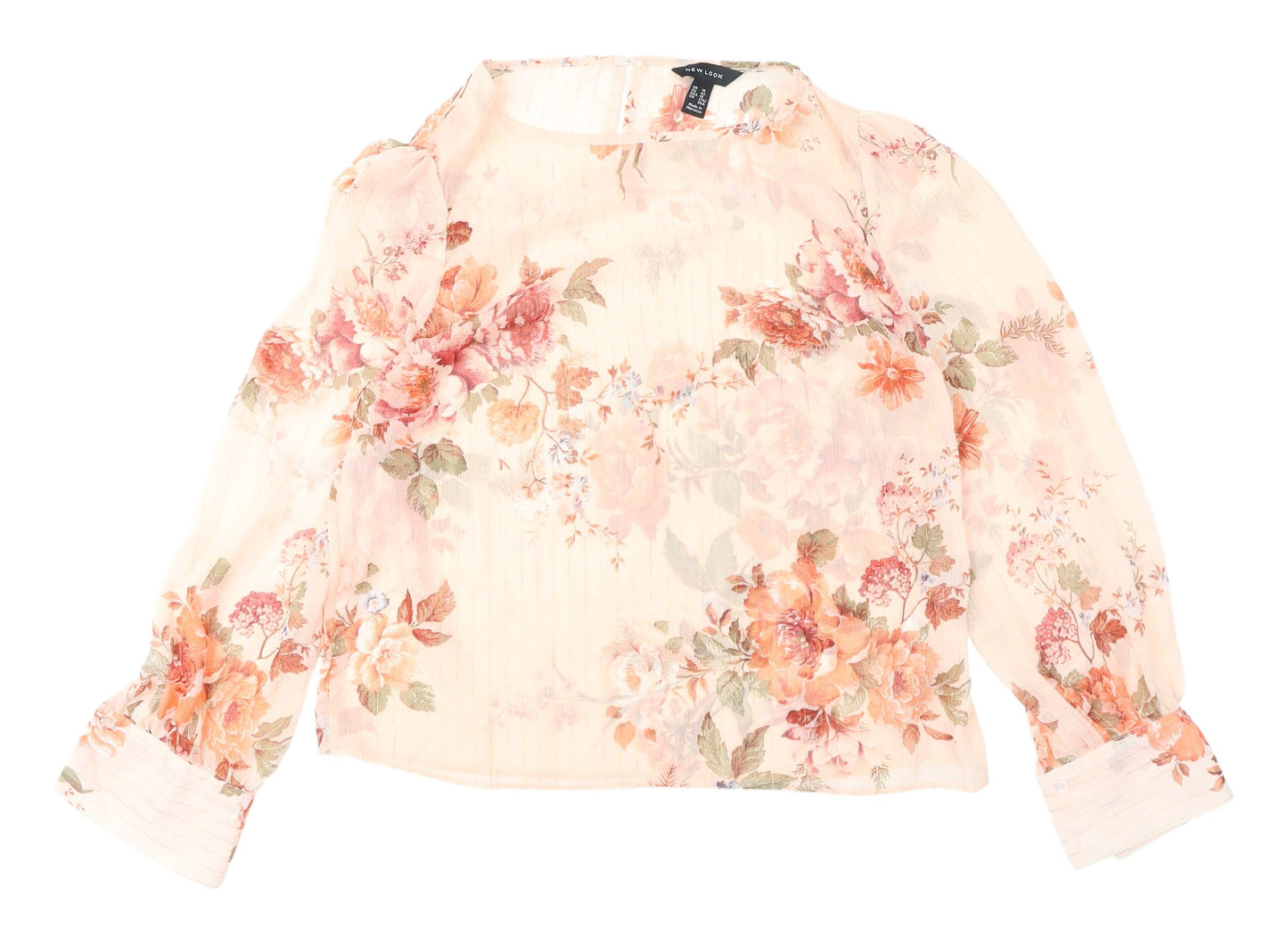 New Look Women's Floral Blouse, Size 14, Multicoloured Chiffon