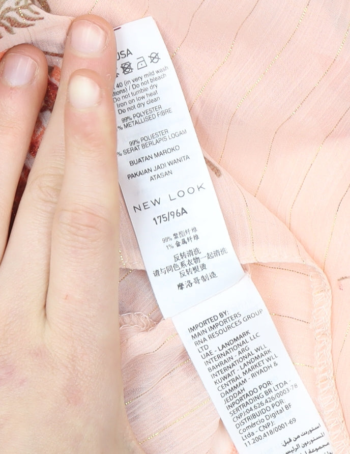 New Look Women's Floral Blouse, Size 14, Multicoloured Chiffon