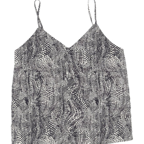Topshop Women's Black & White Camisole Tank UK 8