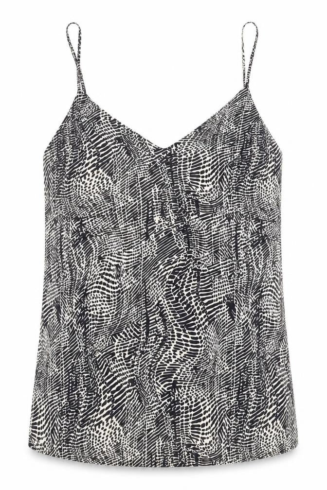 Topshop Women's Black & White Camisole Tank UK 8