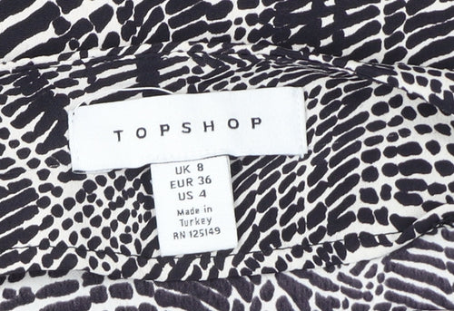 Topshop Women's Black & White Camisole Tank UK 8