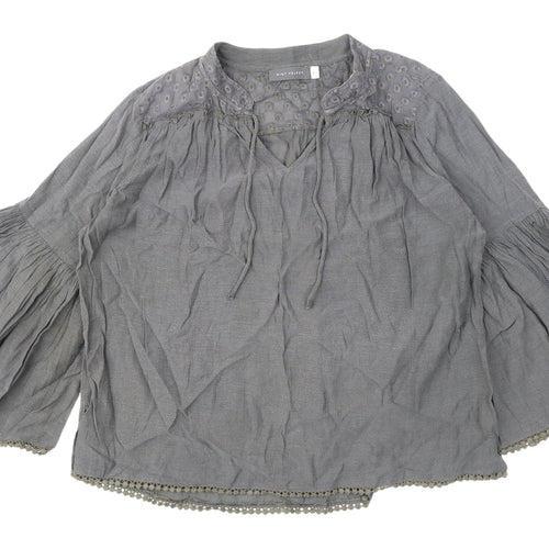 Mint Velvet Women's Grey Bohemian Blouse, Size 8