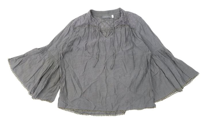 Mint Velvet Women's Grey Bohemian Blouse, Size 8