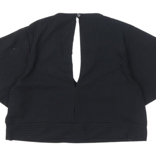 New Look Black Cropped Blouse Women UK Size 18