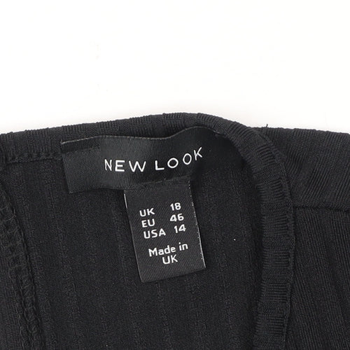 New Look Black Cropped Blouse Women UK Size 18