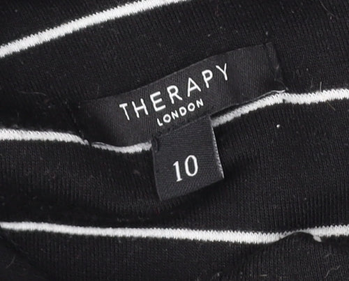 Therapy Black Striped Shift Dress Women Size 10