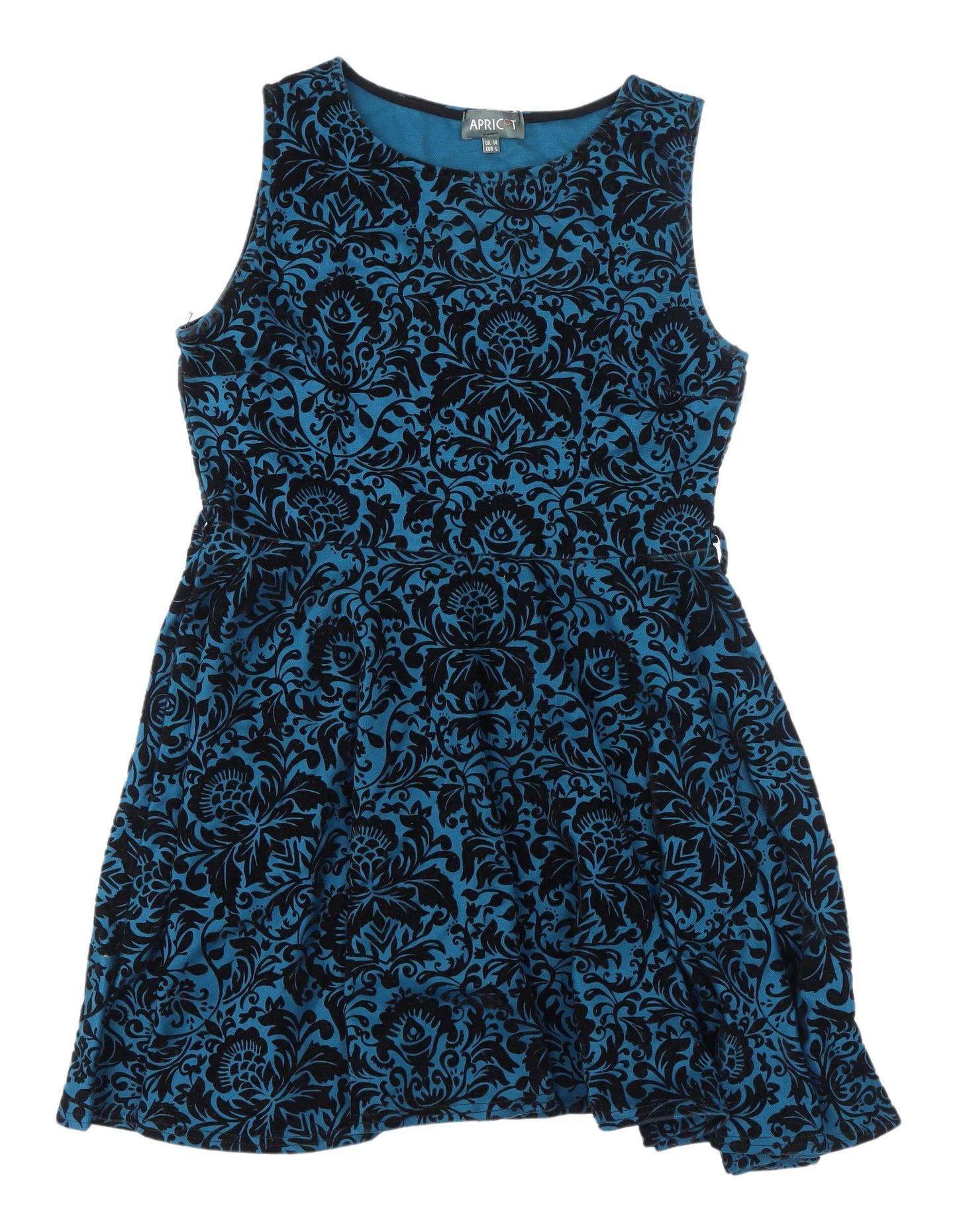 Apricot Women's Blue Floral Skater Dress Size 14