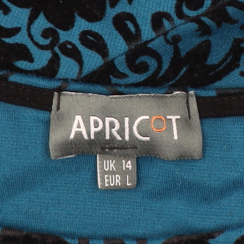 Apricot Women's Blue Floral Skater Dress Size 14