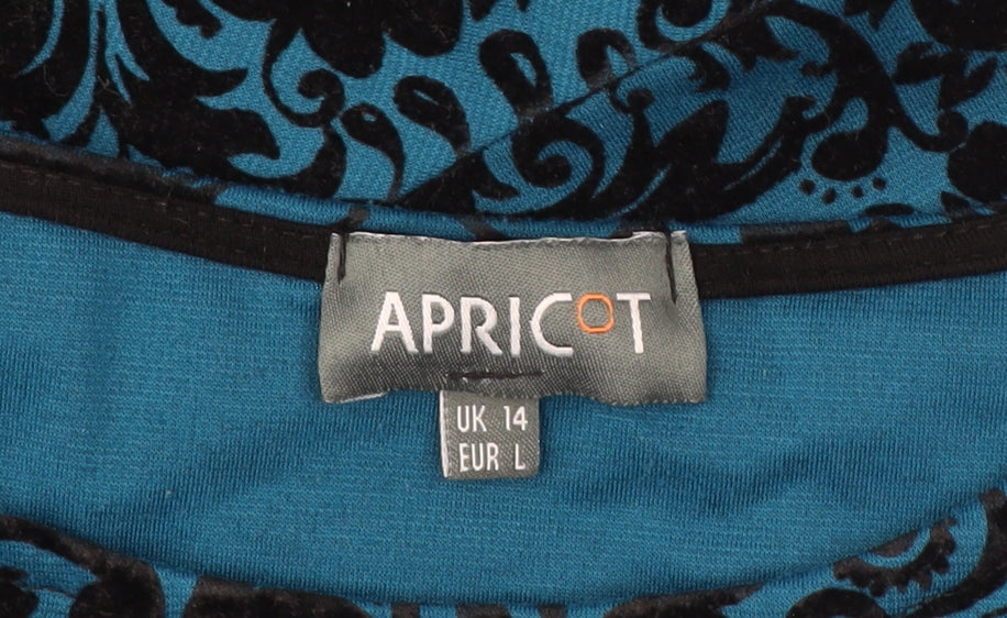 Apricot Women's Blue Floral Skater Dress Size 14