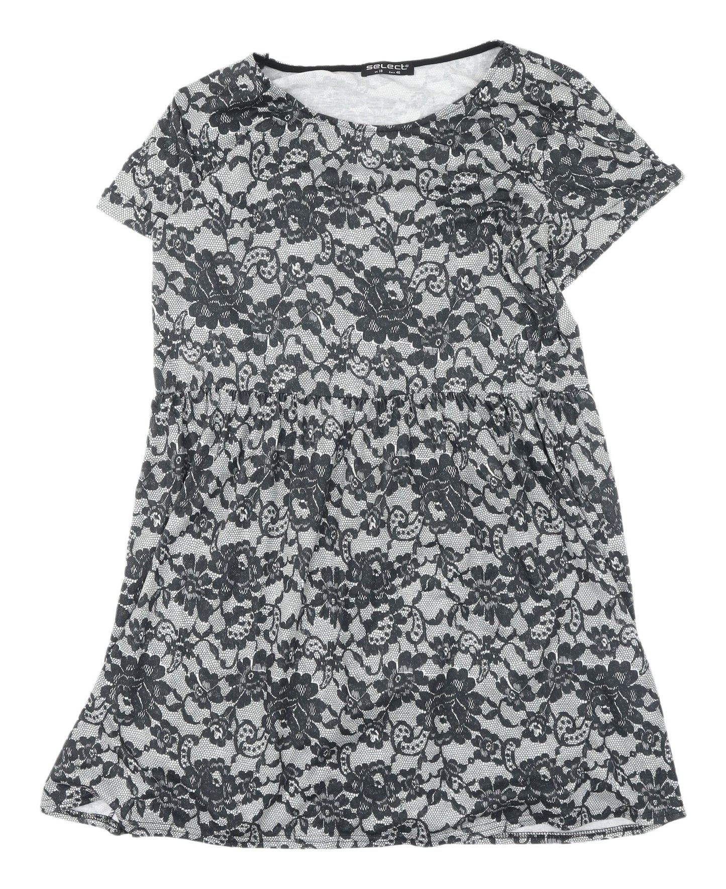 Select Women's Black Lace Shift Dress, Size 18, Floral