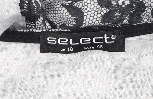 Select Women's Black Lace Shift Dress, Size 18, Floral
