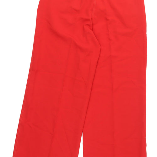 Zara Women's Red Cropped Wide-Leg Trousers L