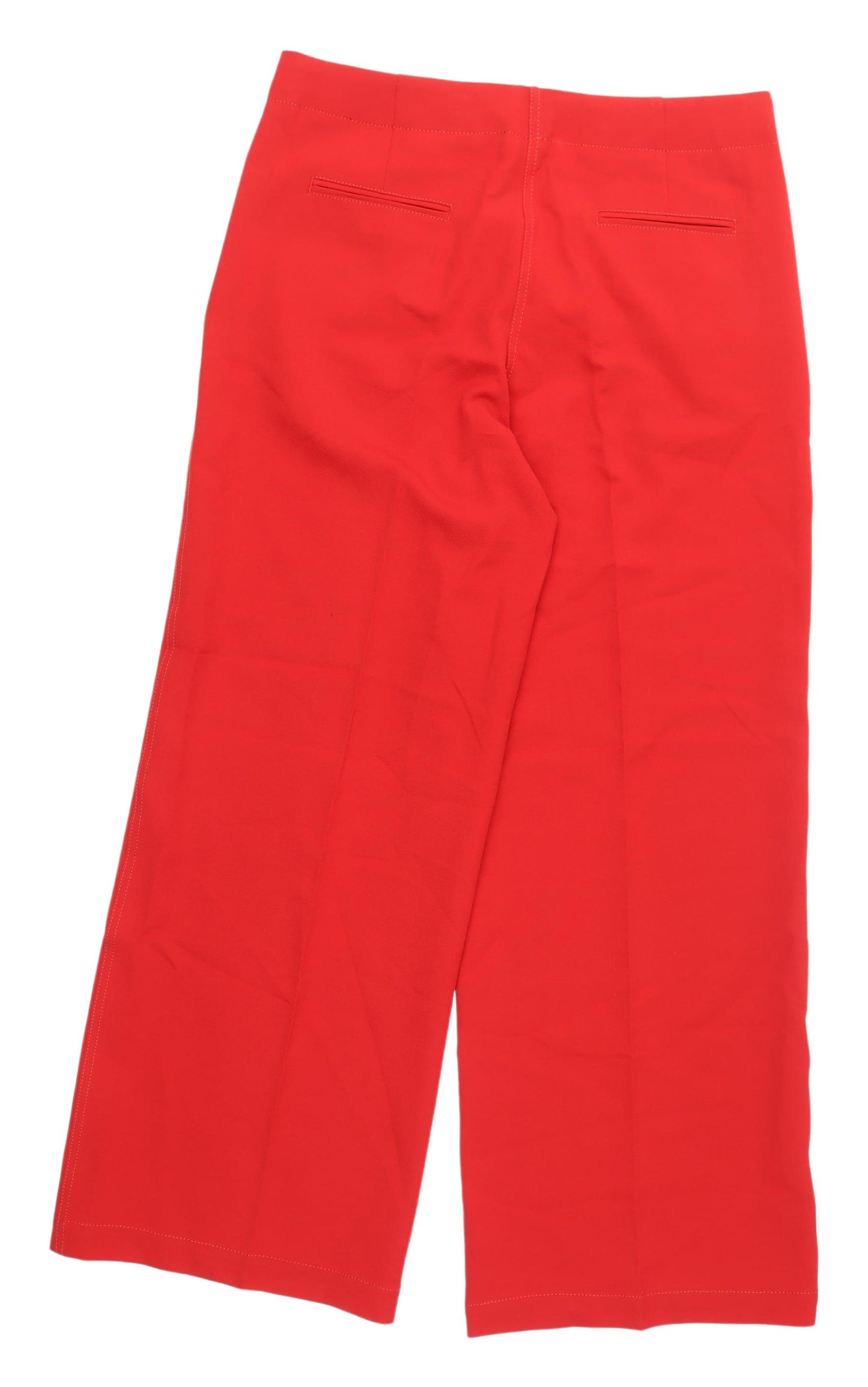 Zara Women's Red Cropped Wide-Leg Trousers L