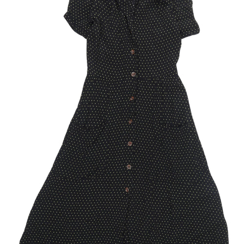 Urban Outfitters Womens XS Black Polka Dot Shirt Dress