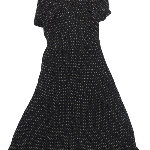 Urban Outfitters Womens XS Black Polka Dot Shirt Dress
