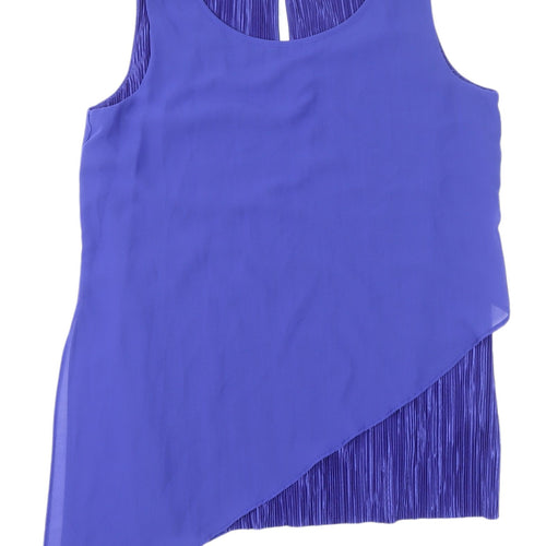 Bonmarché Women's Blue Asymmetric Tunic Blouse Size 12