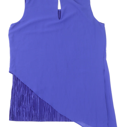 Bonmarché Women's Blue Asymmetric Tunic Blouse Size 12