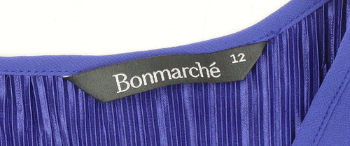 Bonmarché Women's Blue Asymmetric Tunic Blouse Size 12