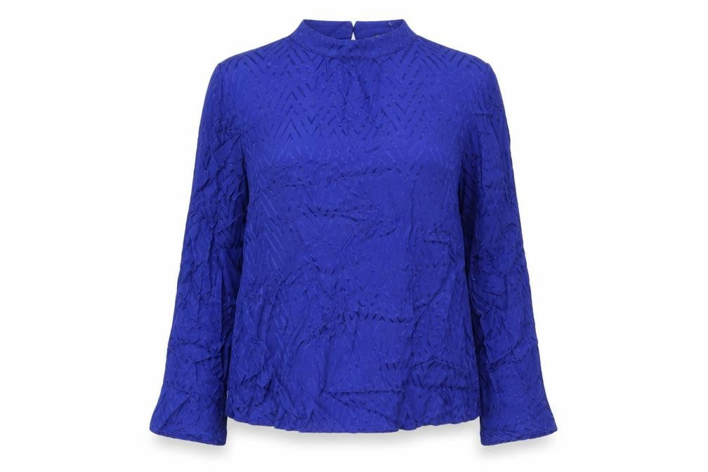 Front view of Marks & Spencer Women's Blue Viscose Blouse UK 16