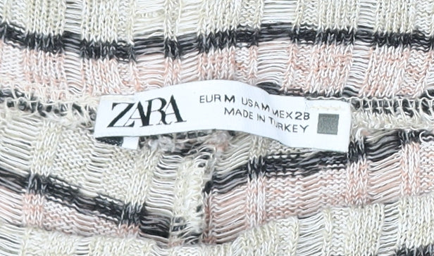 Zara Women's Multicoloured Striped Trousers M