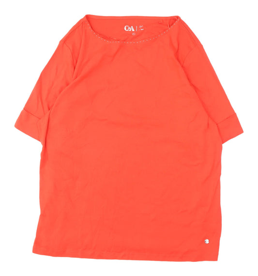 C&A Women's Red Casual 3/4 Sleeve T-Shirt, XL