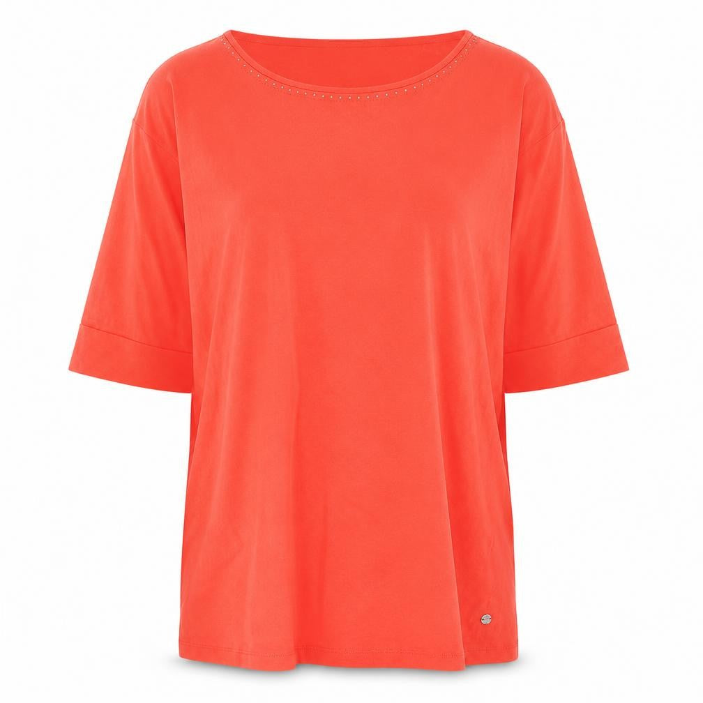 C&A Women's Red Casual 3/4 Sleeve T-Shirt, XL